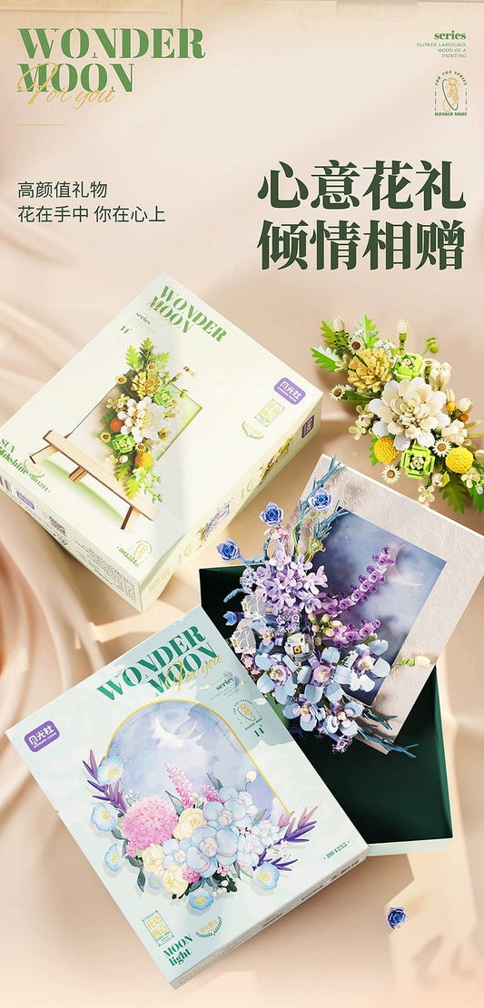 Craft Kits Romantic Flower Frame | Purple Blue White Green - DIY Handmade Mini World Miniature Gift