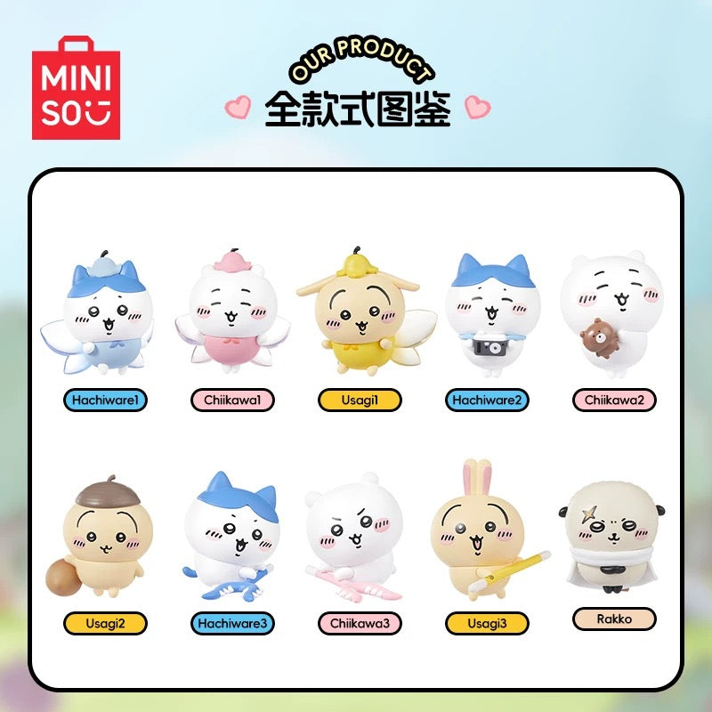 ChiiKawa X Miniso | ChiiKawa Hachiware Usagi Rakko Mystery Box Mini Figure - Kawaii Items