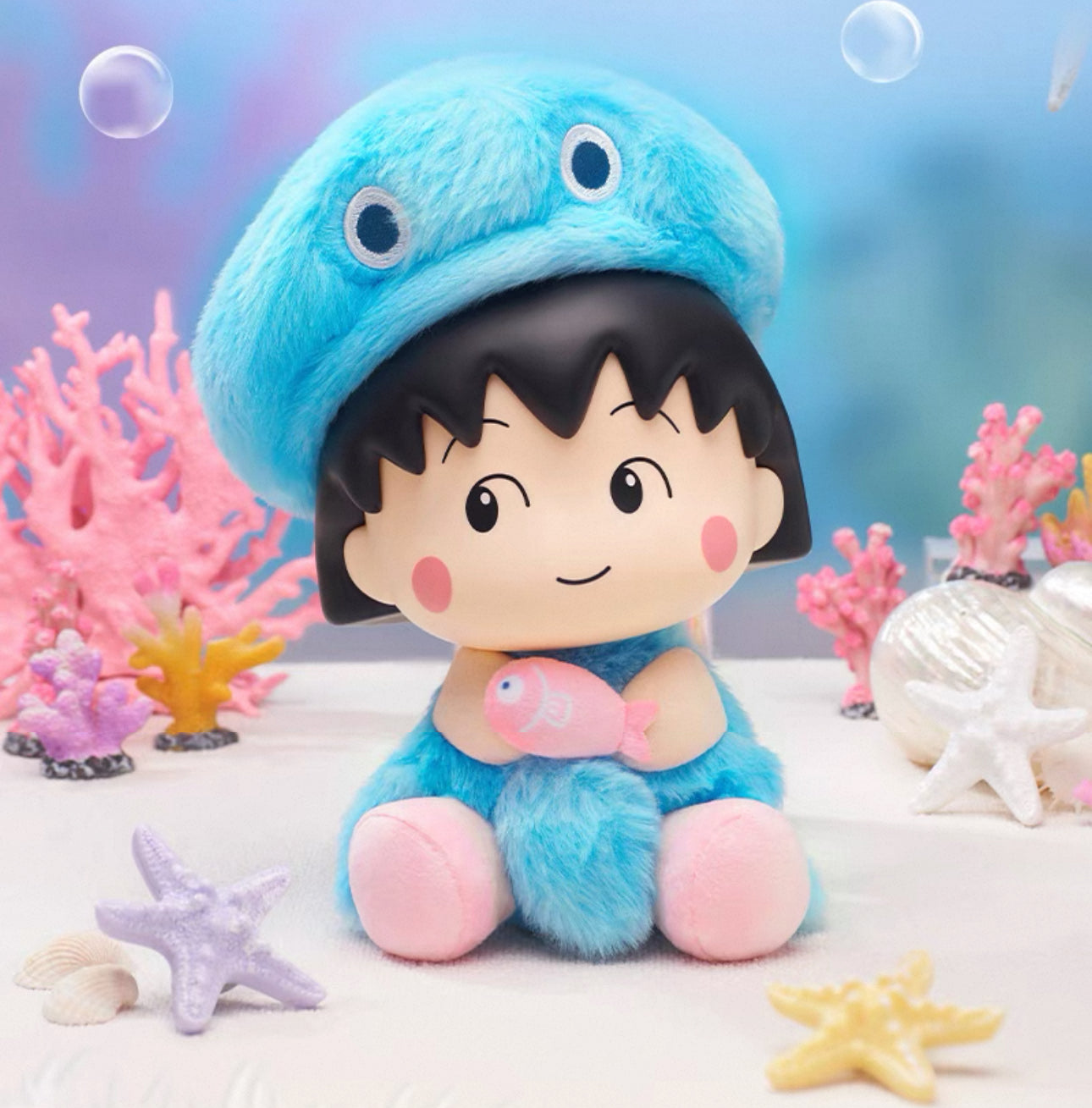 Chibi Maruko Chan Spring Lovely Day Part 1 Series Vinyl Plush Doll | Cherry Crab Cuttlefish Octopus Rabbit - Vinyl Face Plush Doll Figure Keychain Collectable Toys Mystery Blind Box