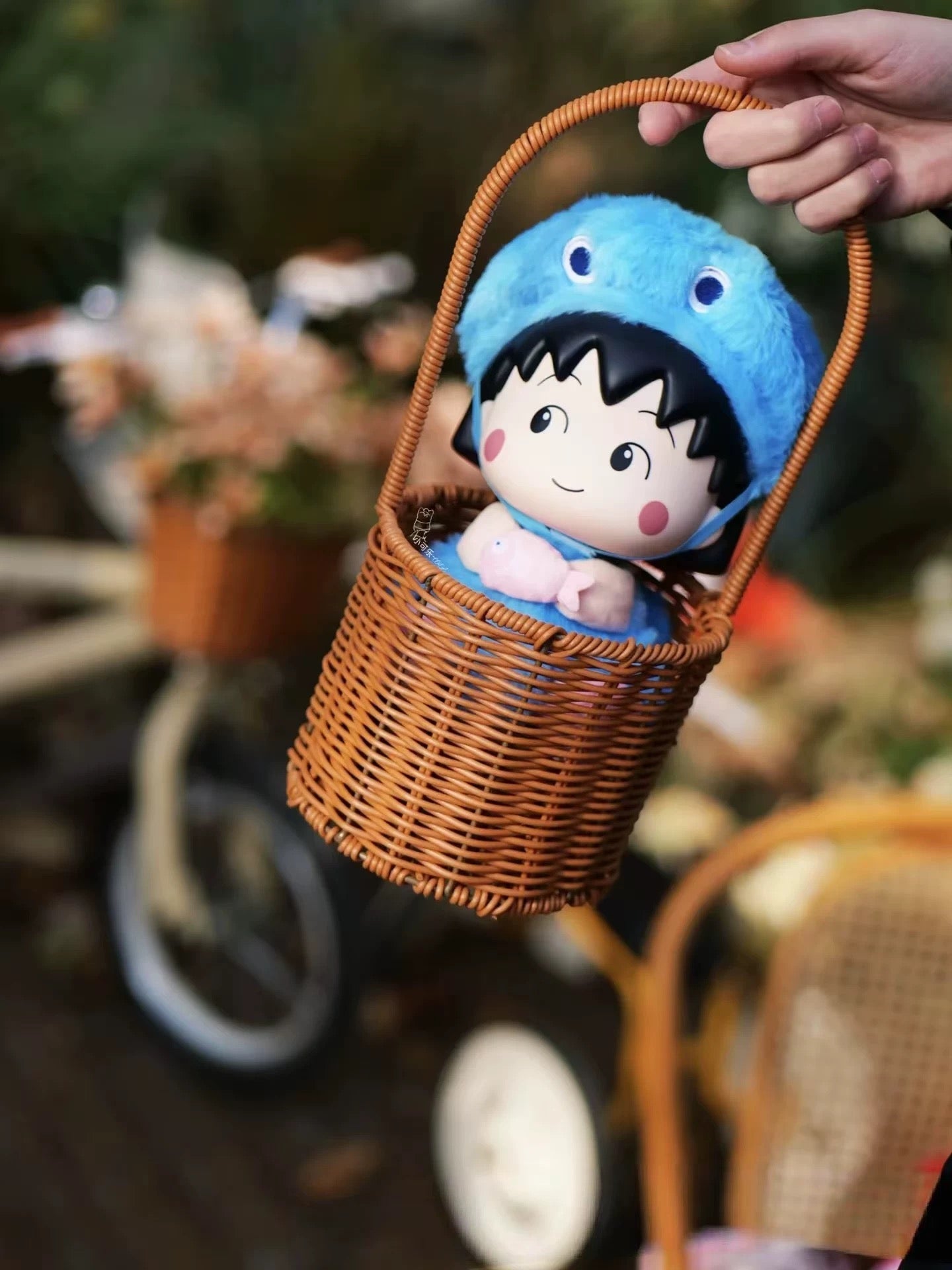 Chibi Maruko Chan Spring Lovely Day Part 1 Series Vinyl Plush Doll | Cherry Crab Cuttlefish Octopus Rabbit - Vinyl Face Plush Doll Figure Keychain Collectable Toys Mystery Blind Box