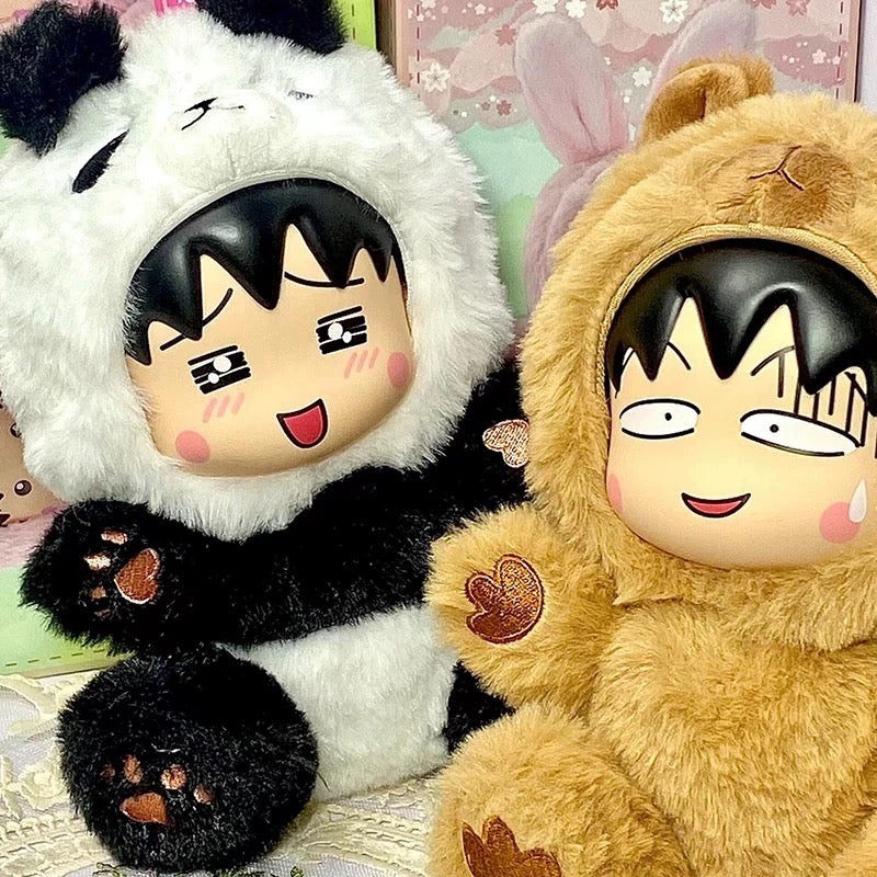 Chibi Maruko Chan Fluffy Animal Part 1 Series Vinyl Plush Doll | Fawn Bunny Panda Tiger Capybara Bear - Vinyl Face Plush Doll Figure Keychain Collectable Toys Mystery Blind Box