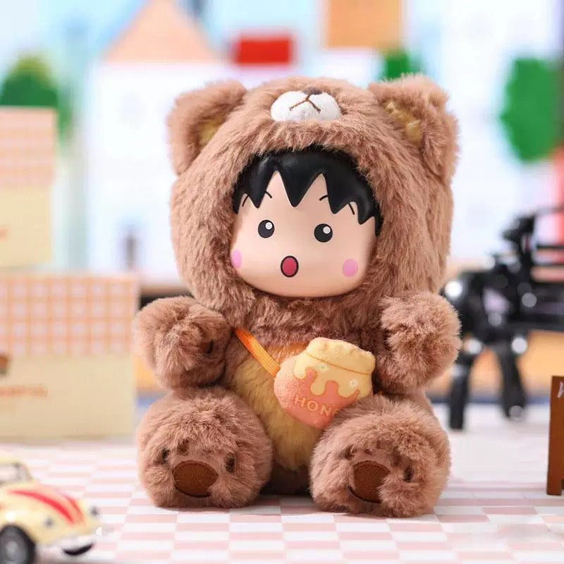 Chibi Maruko Chan Fluffy Animal Part 2 Series Vinyl Plush Doll | Bear Pig Lion Sheep Fox Elephant Dinosaur Lion Dance - Vinyl Face Plush Doll Figure Keychain Collectable Toys Mystery Blind Box
