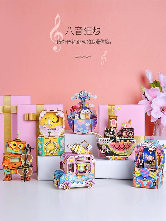 Craft Kits Wooden Music Box | Playful & Fun - DIY Handmade Mini World Miniature Gift