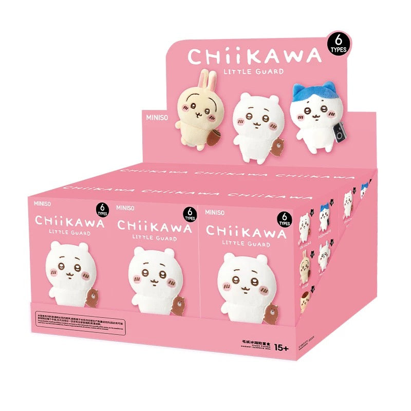 ChiiKawa X Miniso Mini Guardian Series | ChiiKawa Hachiware Usagi Momonga Kurimanju Rakko - Plush Doll Refrigerator Magnet Kawaii Items Room Decoration Doll
